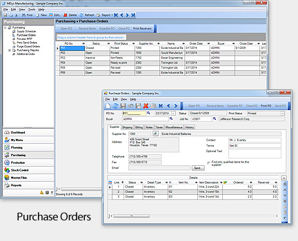 screenshot of MISys Manufacturing